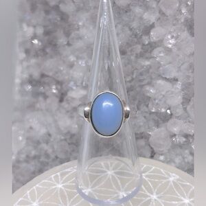 Vintage Blue Chalcedony 925 ring